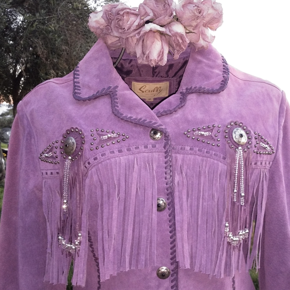 Vintage New Scully Leather Suede Purple Jacket M